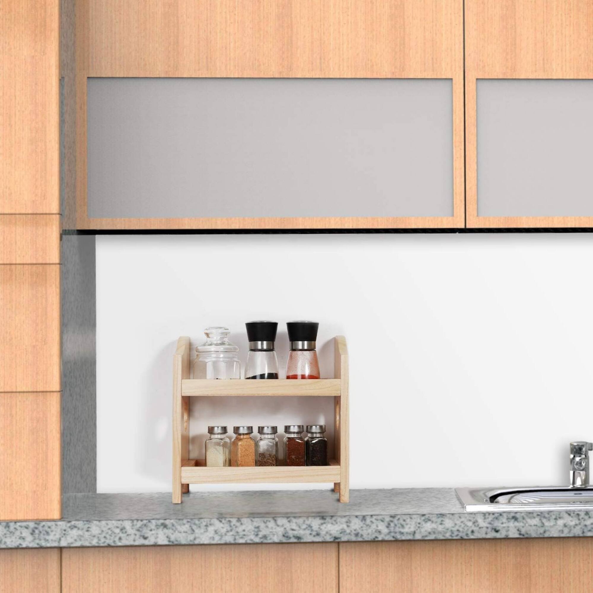 NEX™ 2-Tier Wood Spice Rack Countertop Organizer